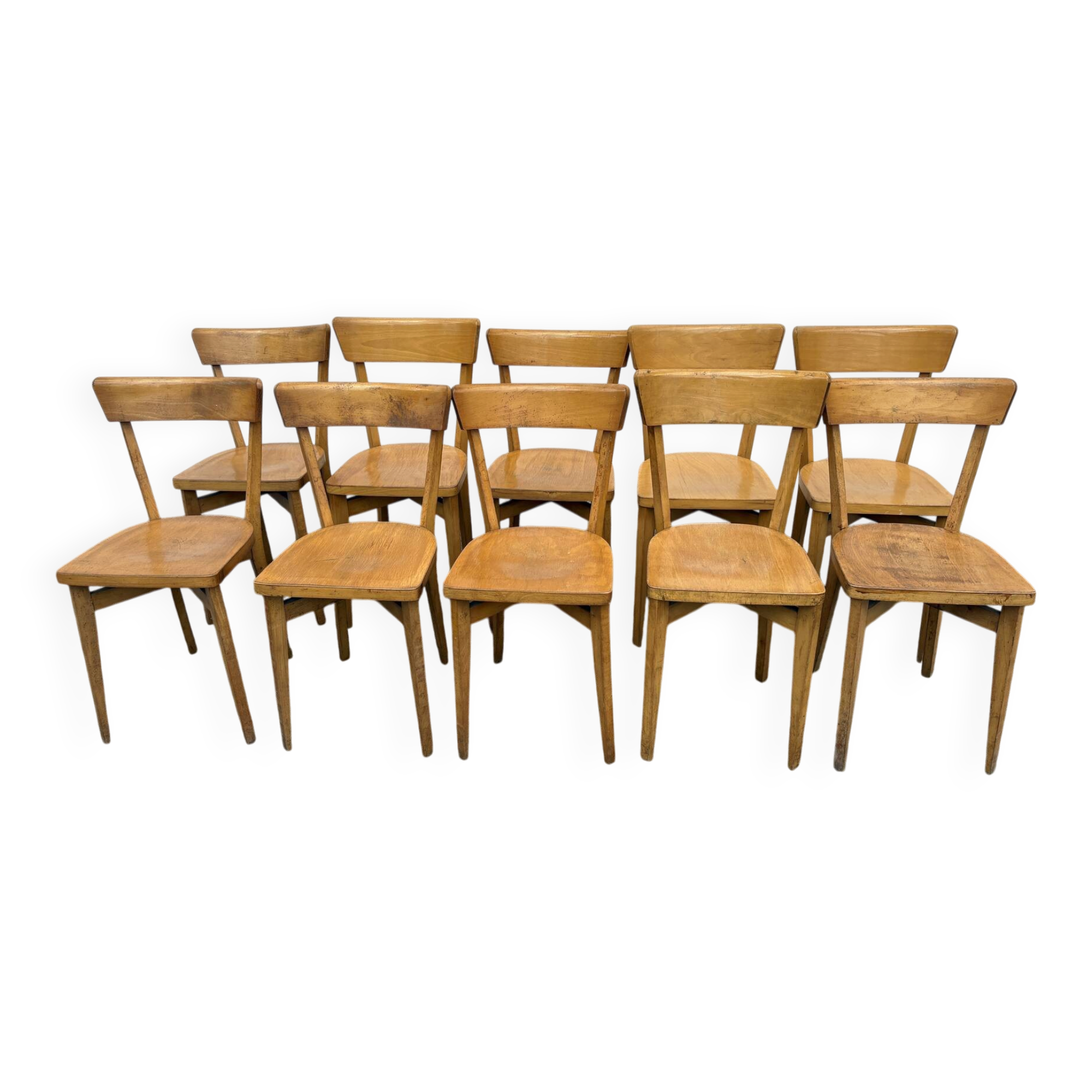 Set de 10 chaises bistrot à croisillon 