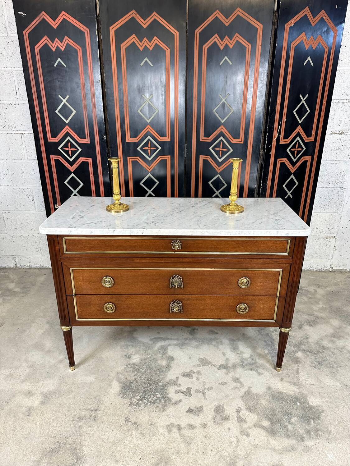 Louis XVI style mahogany chest of drawers