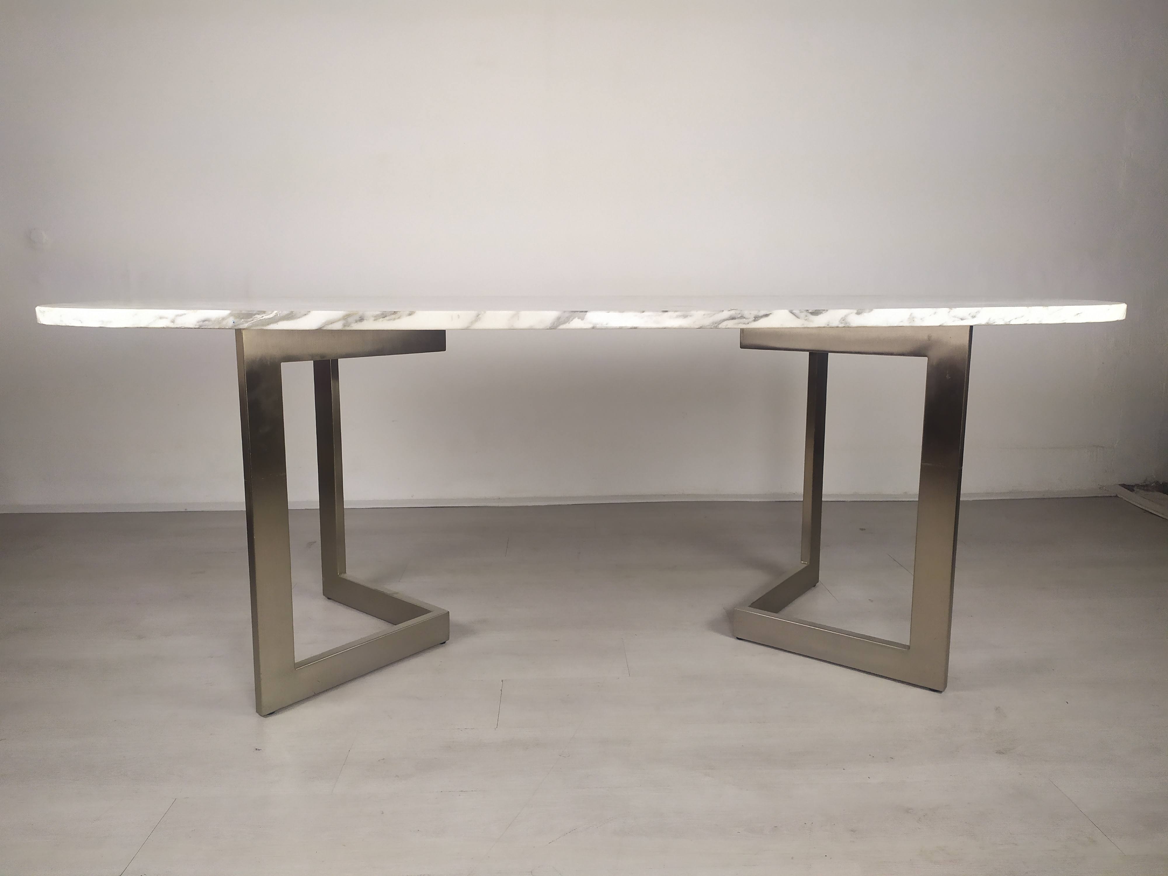 Table design marbre 6 chaises 1970