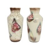 Couple West Germany Vases Bay Keramik Abstract Marble Pattern 606-20