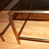 Set de 2 tables basses en laiton vintage 60/70
