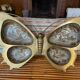 XL butterfly-shaped brass cloisonné trinket tray