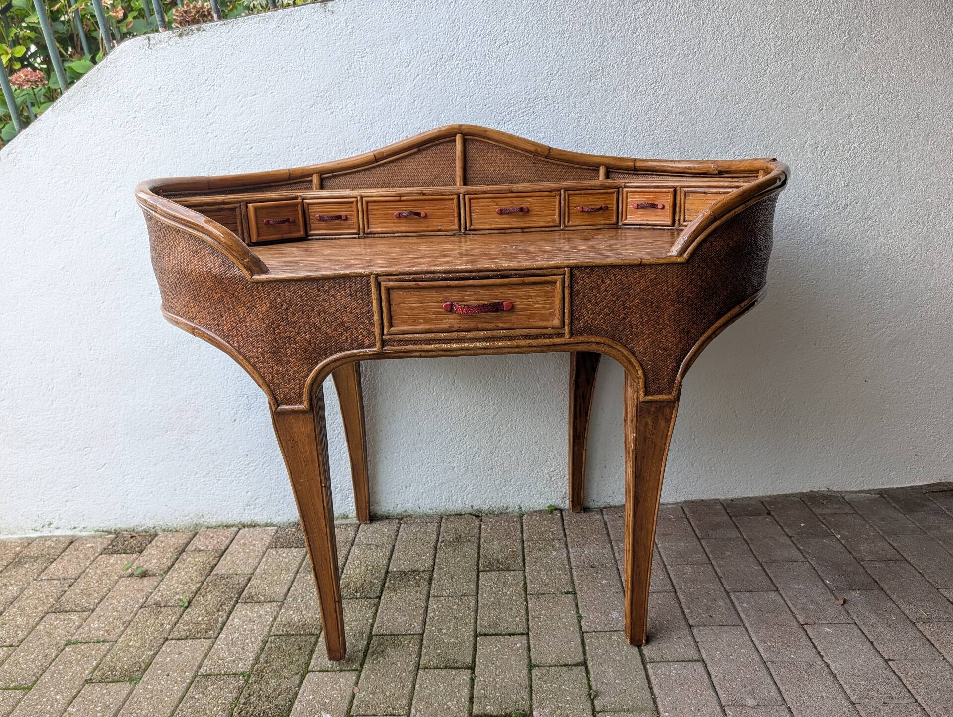 Kalma rattan secretary desk – Ramón Castellano, 1970s
