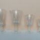 Service 24 pieces vintage foot glasses 70s