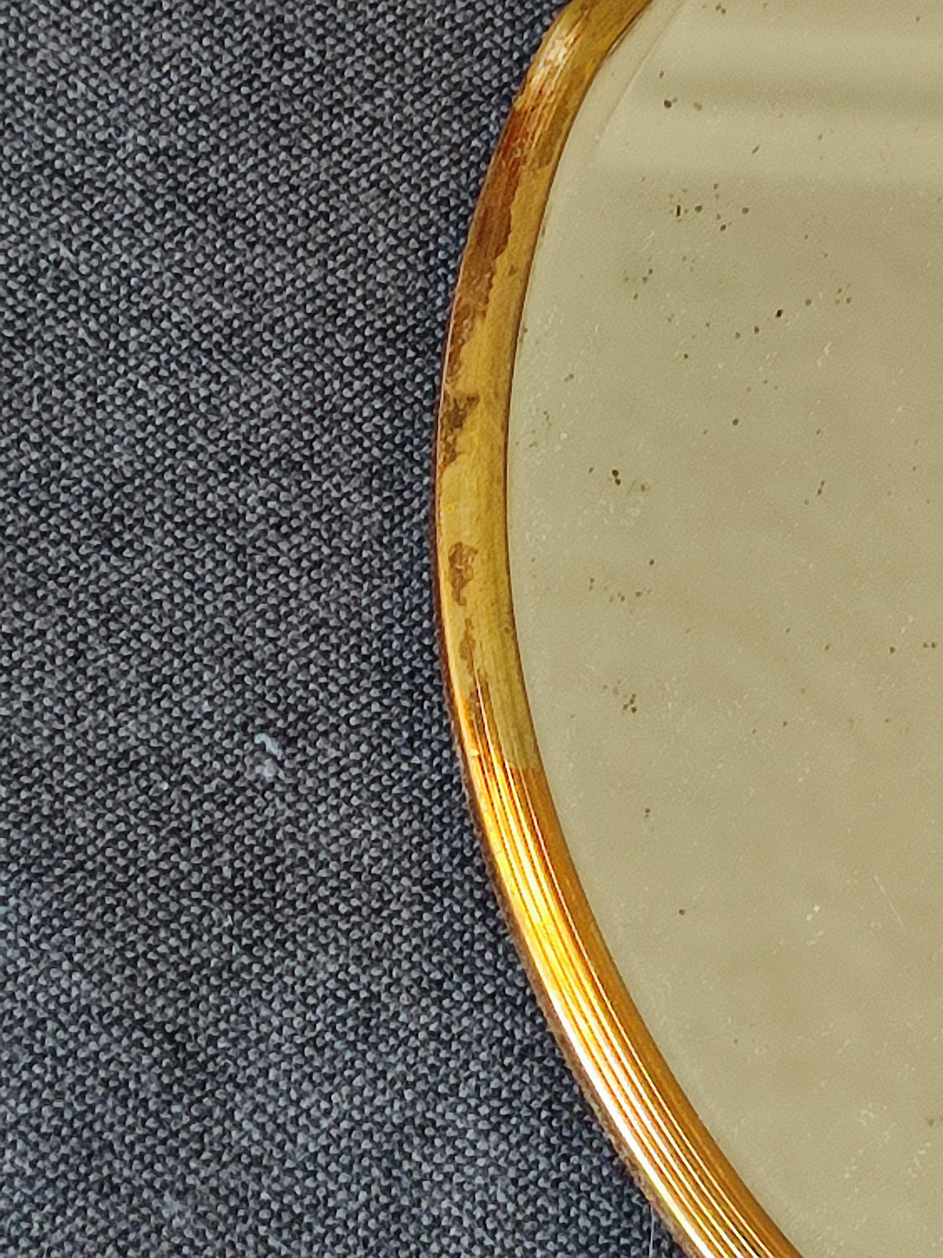 Miroir a main biseauté de taille moyenne art deco