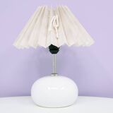 Danish white table lamp pleated shade