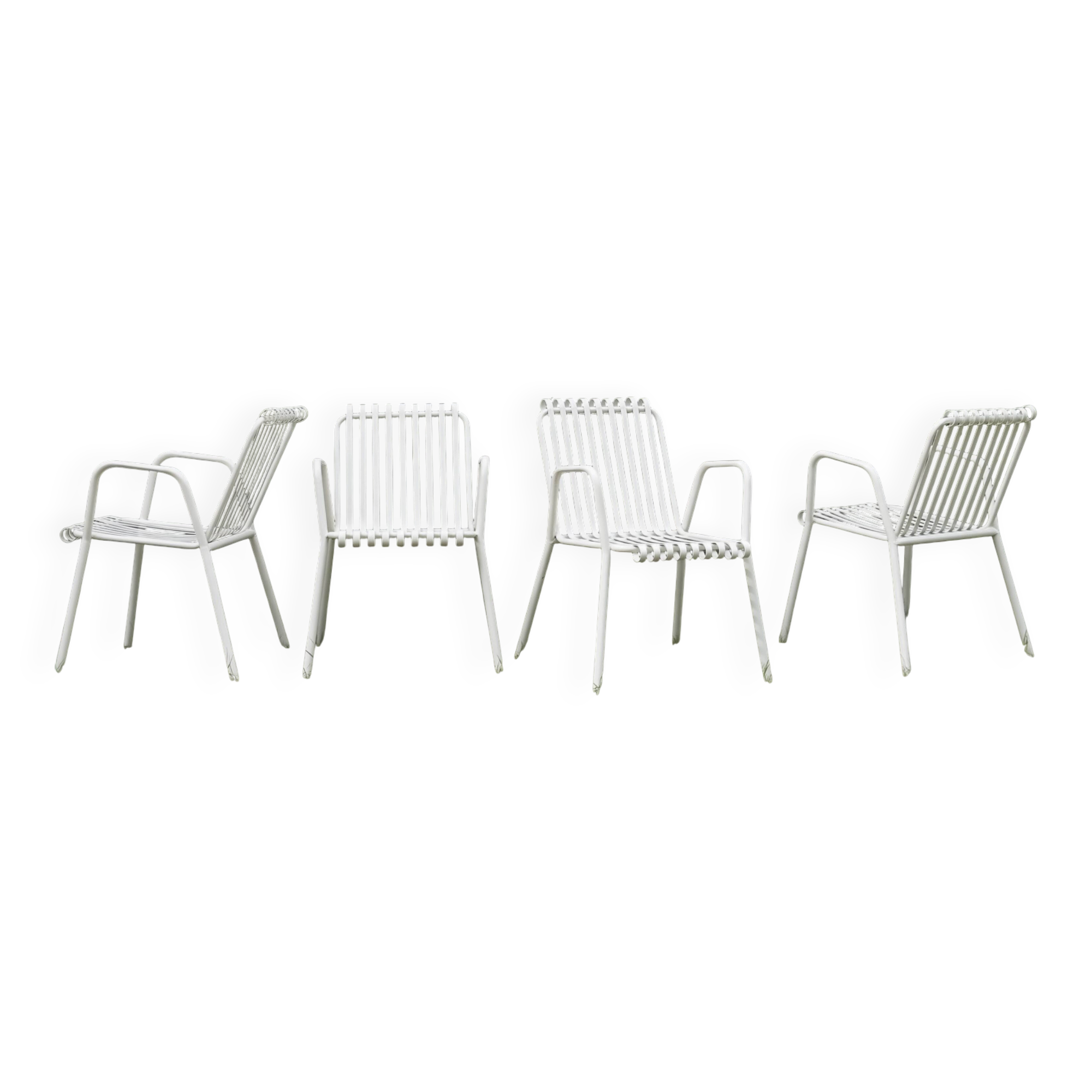 Chaises de jardin en métal vintage italiennes des années 1950 - ensemble de 4
