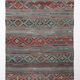 Tapis Kilim Vintage Motifs Ethniques Vert et Rouge, 180x271 Cm