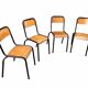 4 vintage school chairs