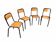 4 vintage school chairs