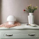 Glassh-tte Limburg 80s white glass mushroom table lamp