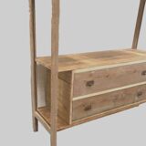 Art deco shelf display case in solid fir 20th century