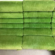 Modular green velvet corner sofa, 1970s