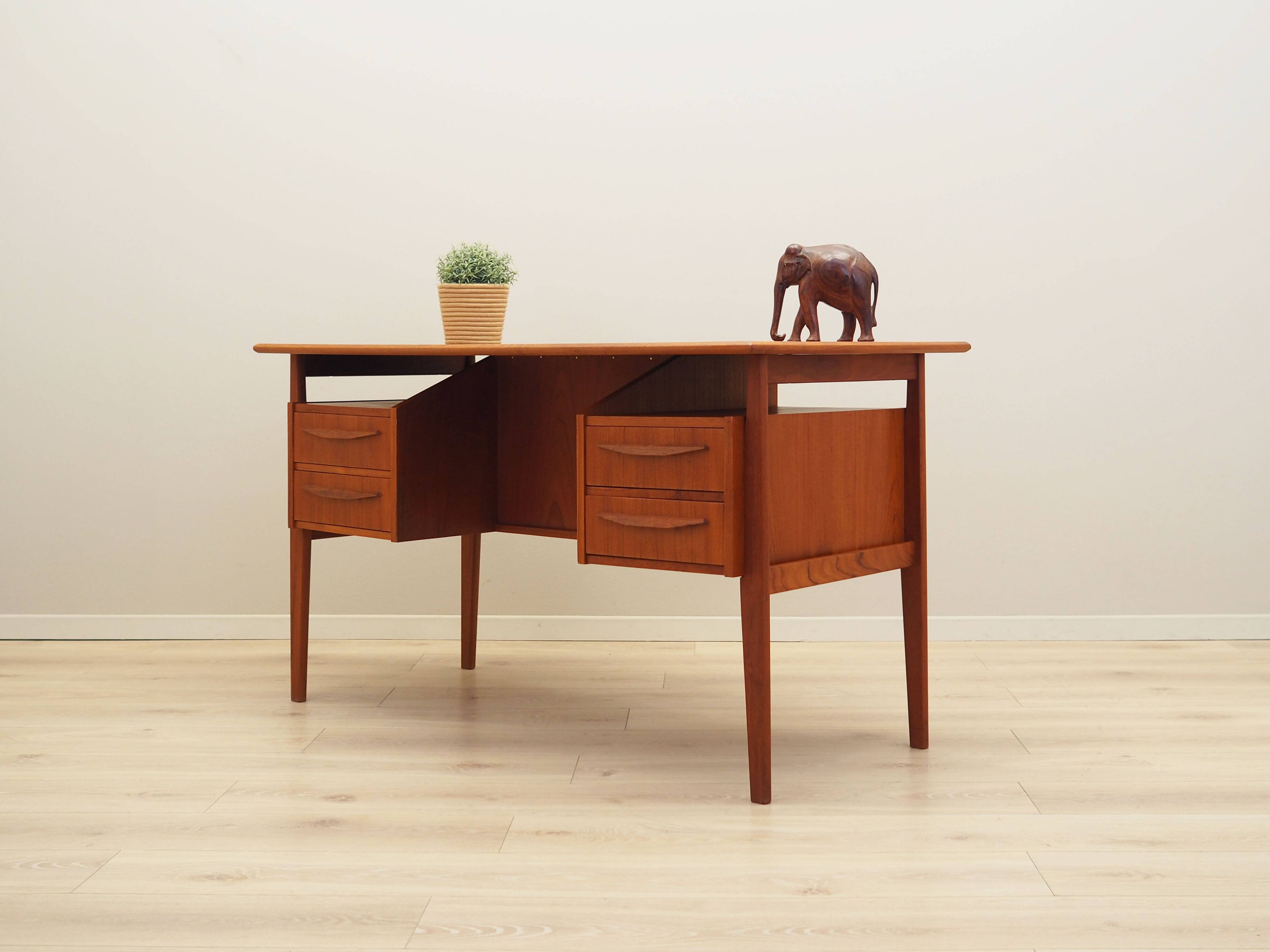 Teak desk, Danish design, 1970s, designer: Gunnar Nielsen, manufacturer: Tibergaard