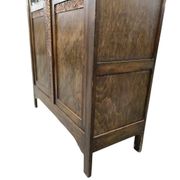 Bibliothèque vitrée vintage en bois foncé