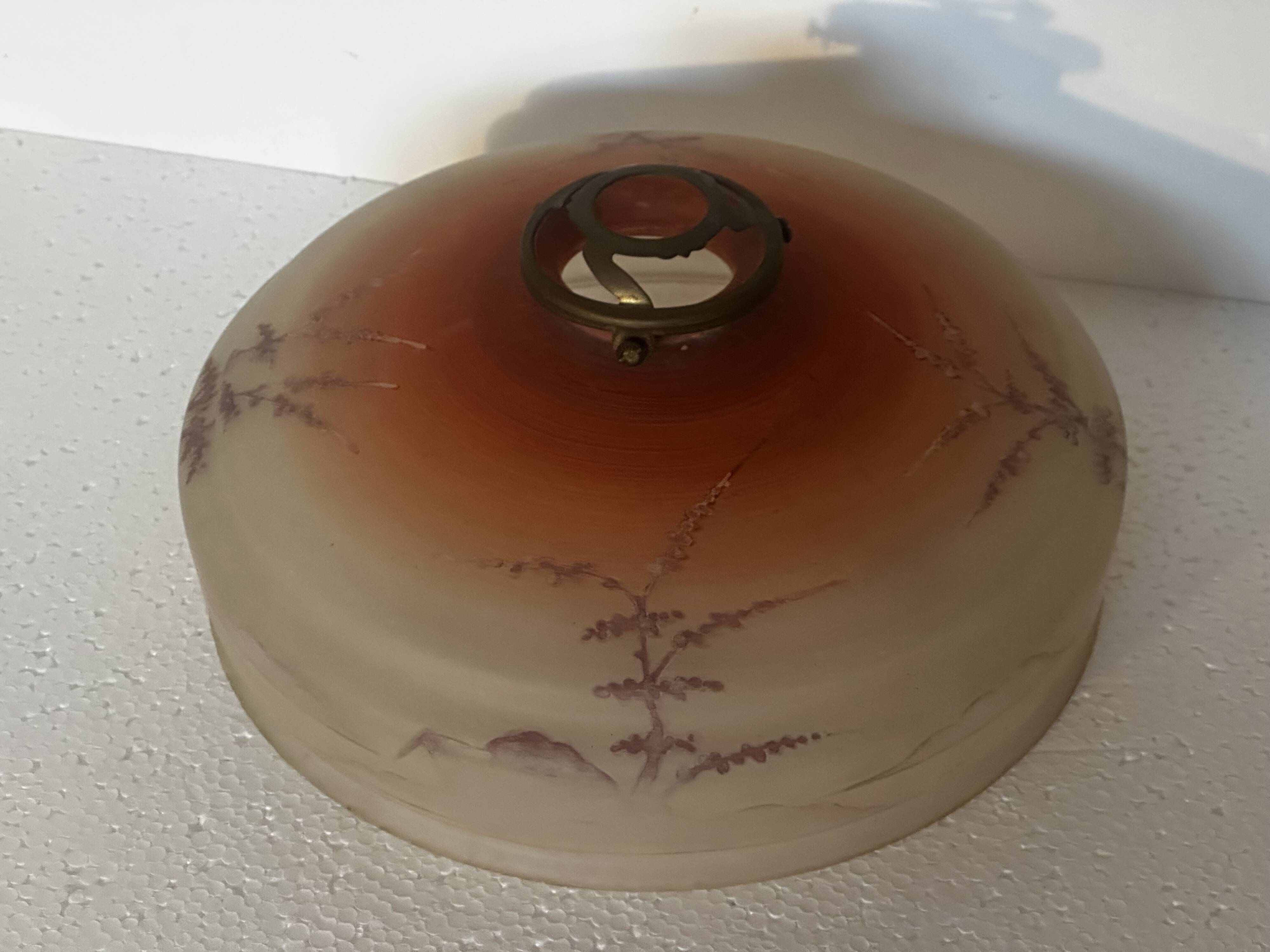 Vintage frosted glass ceiling light - 1950s