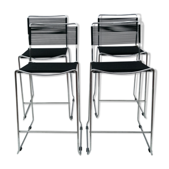 Set of 4 Spagheti model stools by Giandomenico Belotti, year 1970