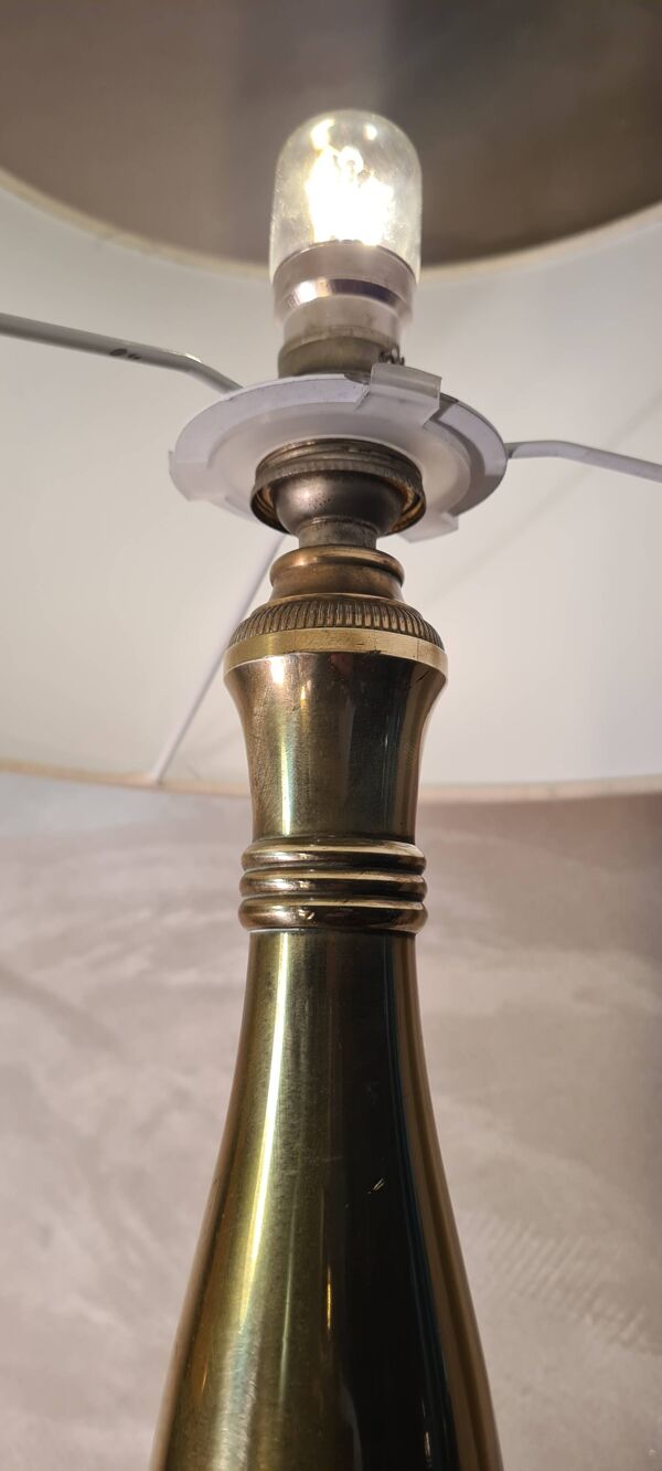 Grande lampe classic de luxe bronze et bois