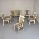 6 thonet gebruder designer chairs with crackle lacquer finish, 1980s vintage