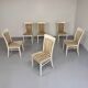 6 chaises design thonet gebruder laquage craquelé années 80 vintage
