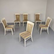 6 thonet gebruder designer chairs with crackle lacquer finish, 1980s vintage
