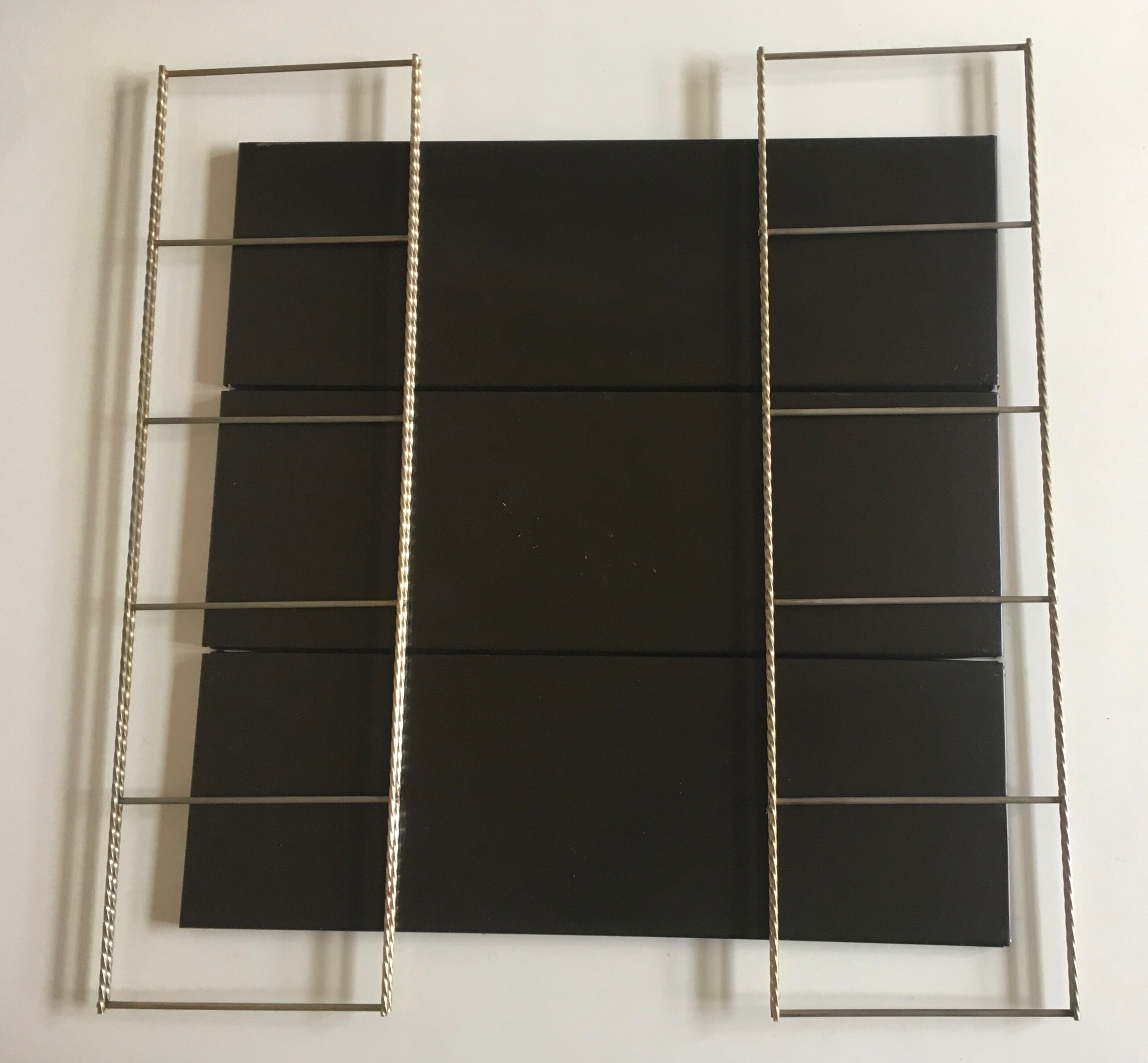 Black brown metal String Shelf