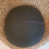 Fauteuil "œuf" en rotin
