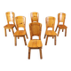 Vintage pine wood dining chairs - 1970s