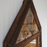 Miroir en bois peint main vintage