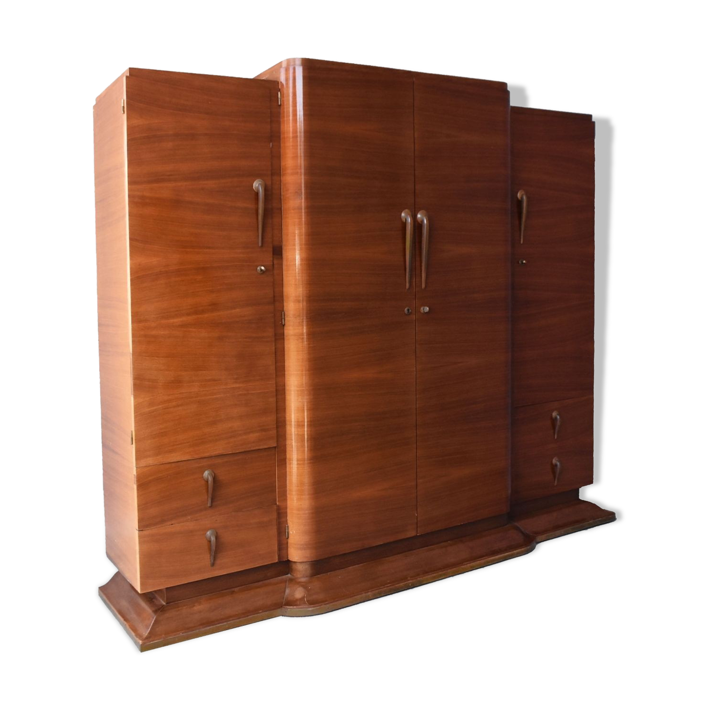 Armoire à glaces 1930 art déco palissandre et érable Selency