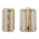 Pair of Curved Clear Ribbed Murano Glass and Brass Wall Sconces