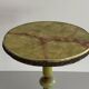 Mid-century side table in green marble with a brass base, 1960s, Italy.
