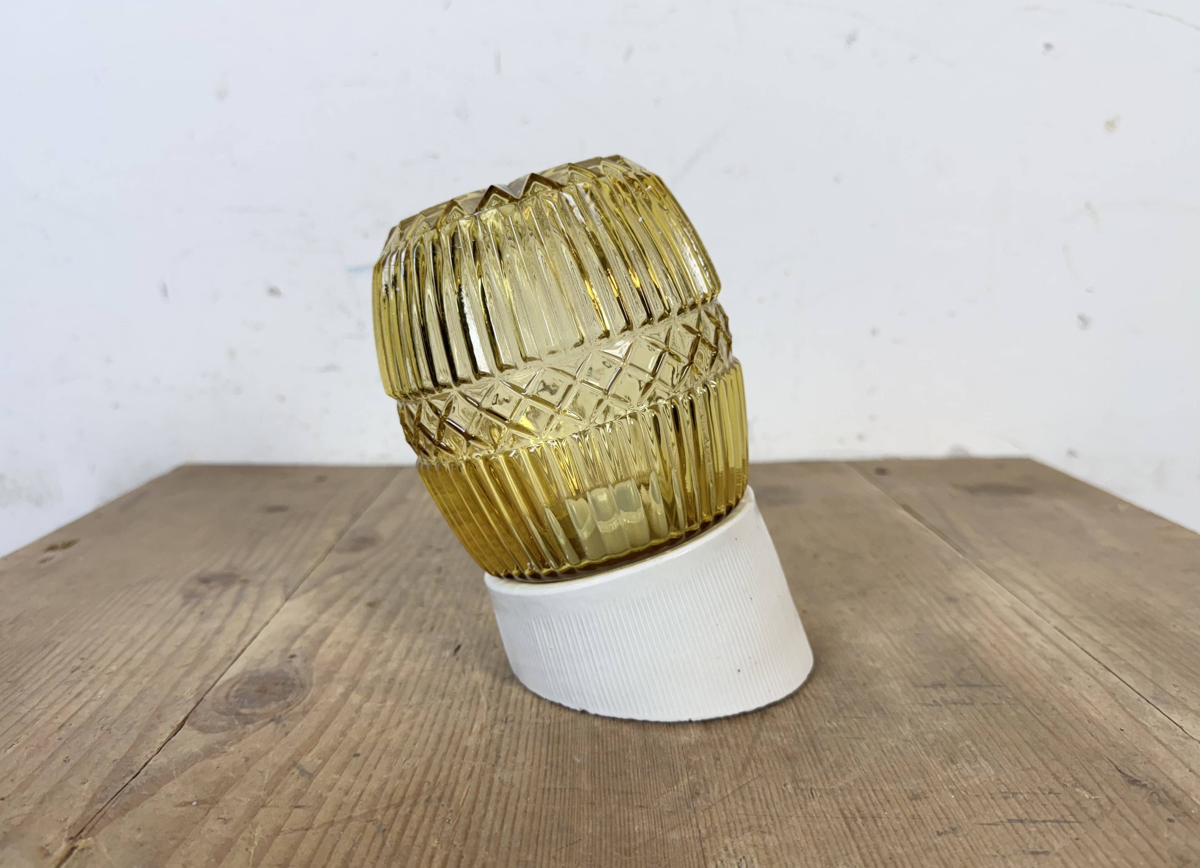 Vintage White Porcelain Wall Light, 1970s