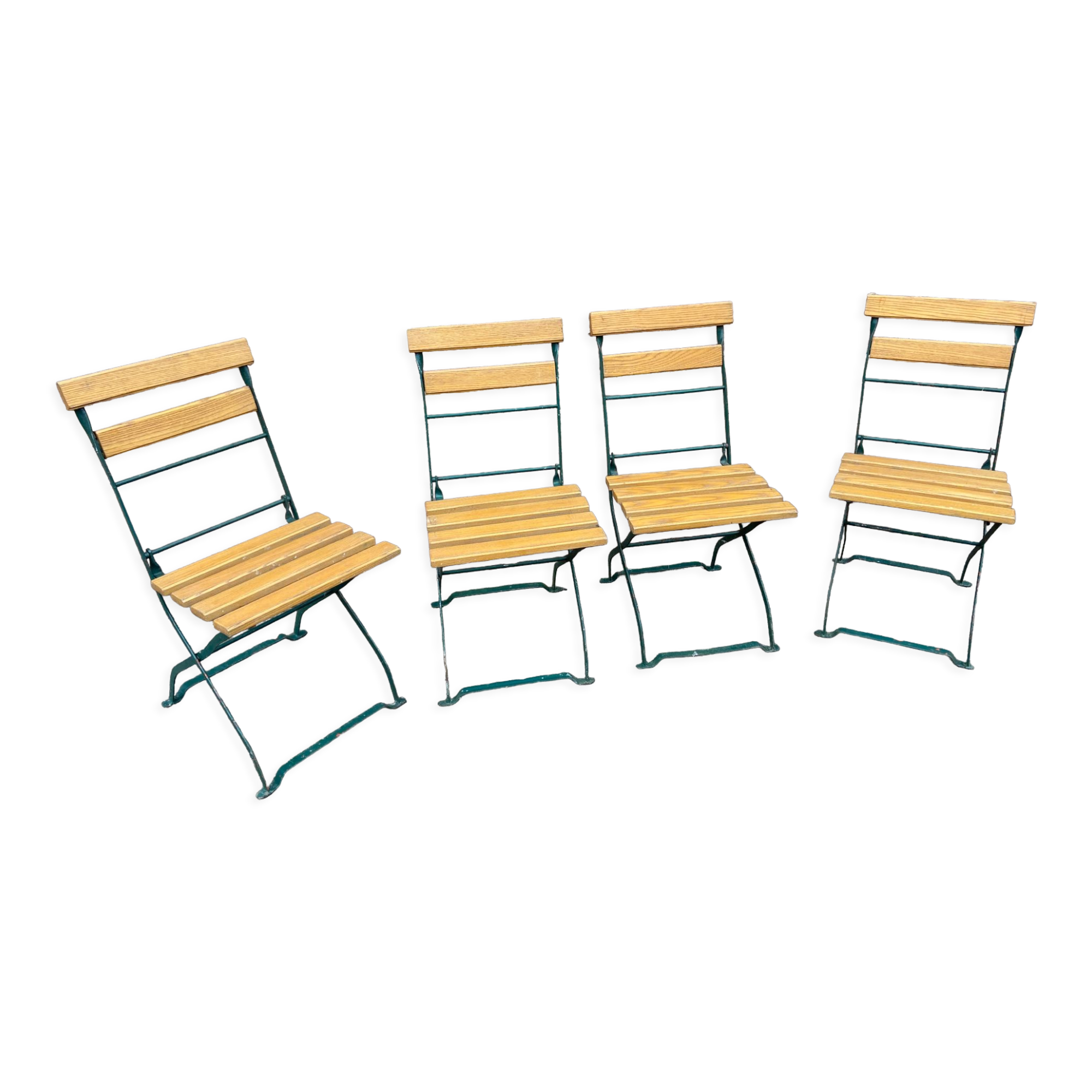 4 chaises de jardin terrasse pliantes vintage