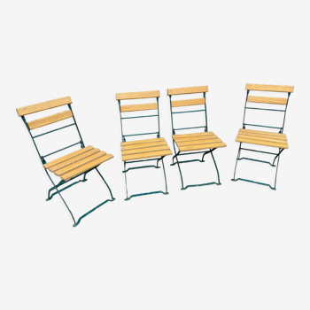 4 chaises de jardin terrasse pliantes vintage