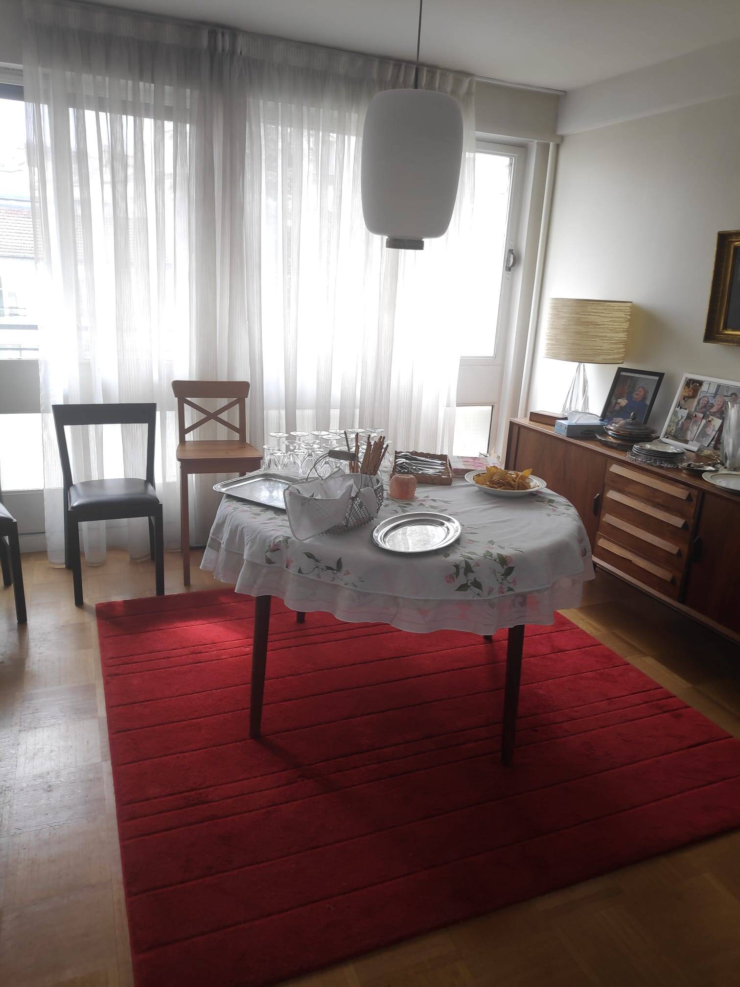 Luminaire plafonnier designer Bent Karlsby années 60 (Kina grand modèle)