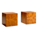 Set of Two Beautiful Burl Wood Cube Tables, Italy 1970s