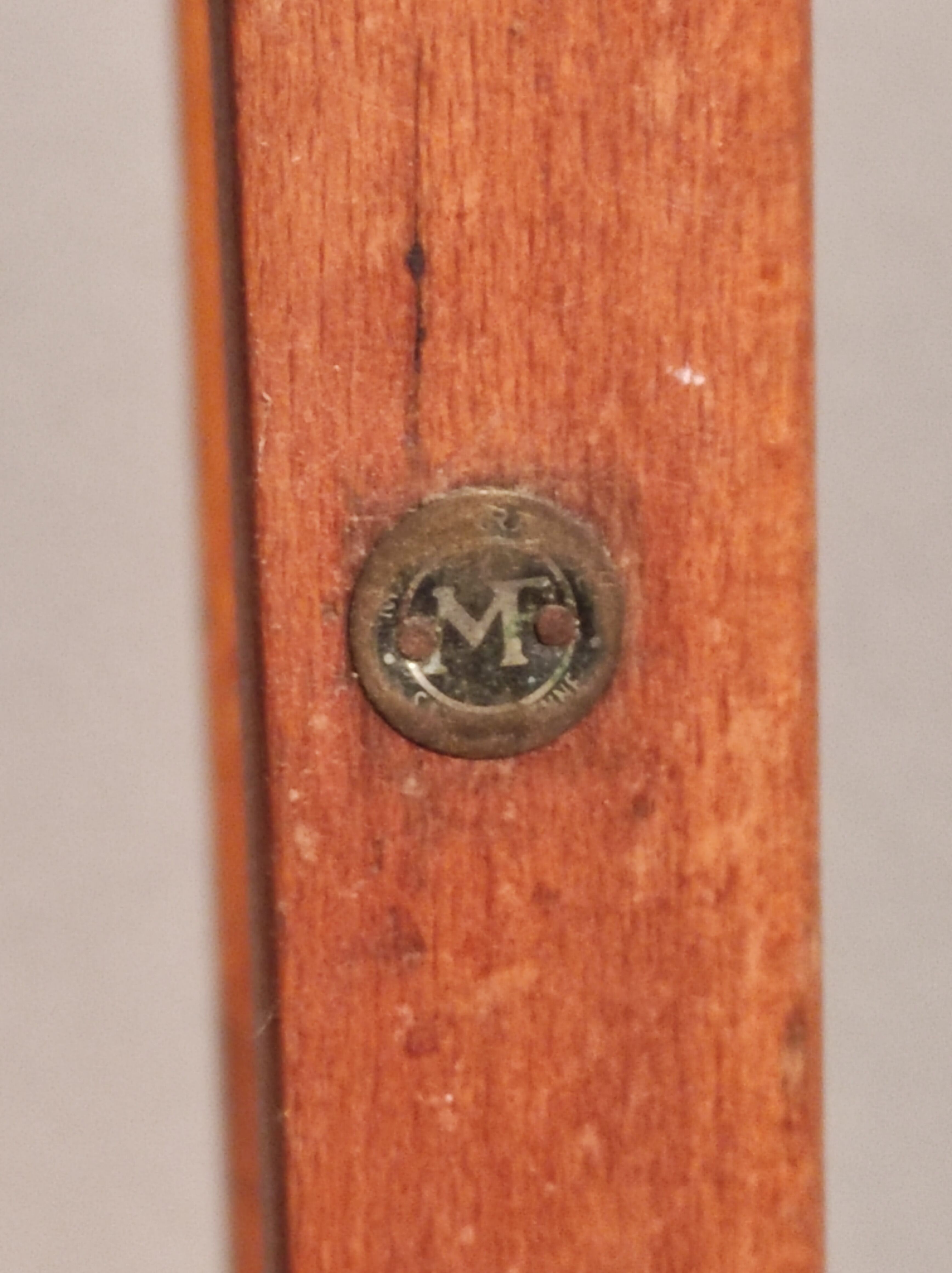 Former vintage Manufrance wooden workshop stool