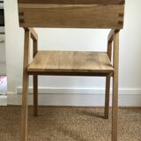 Set of 4 designer chairs in solid oak