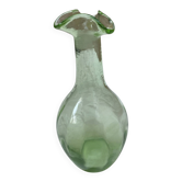 Small vintage soliflore vase in blown glass, water green — Pinched neck