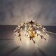 Flush mount Flower Design in crystal glass and gilded metal, 1980s, Germany