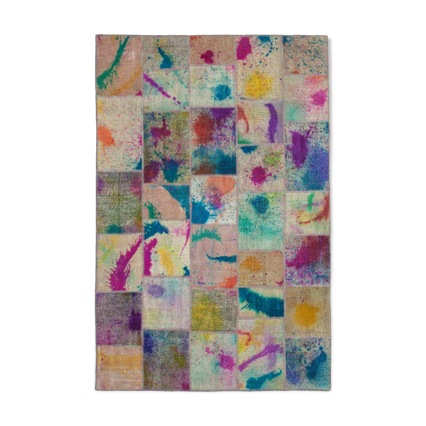 Handmade Oriental Contemporary 200 cm x 298 cm Multicolor Patchwork Carpet