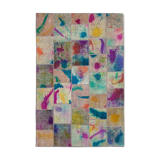Handmade Oriental Contemporary 200 cm x 298 cm Multicolor Patchwork Carpet