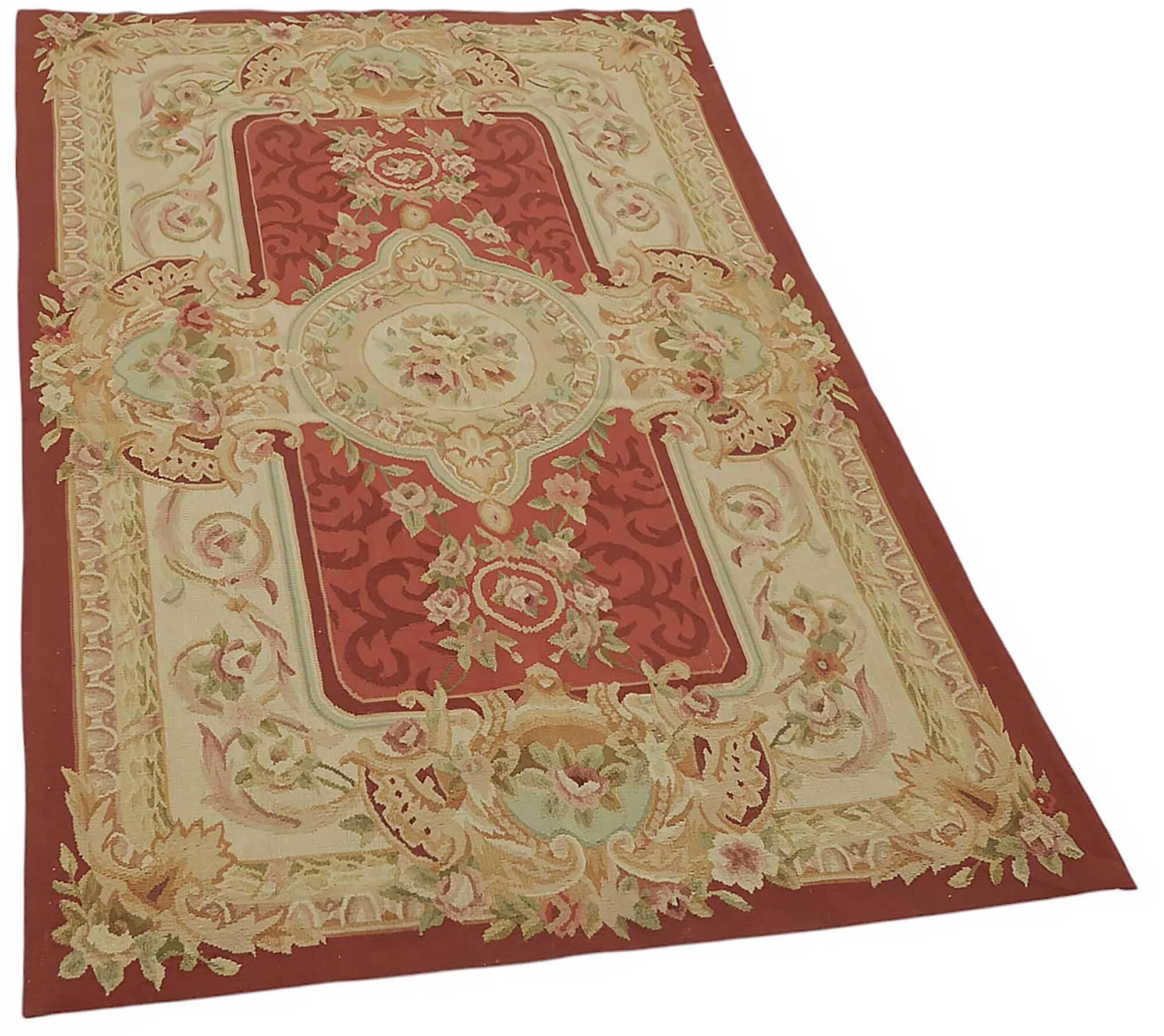Handmade European Vintage Aubusson Kilim 92 cm x 152 cm