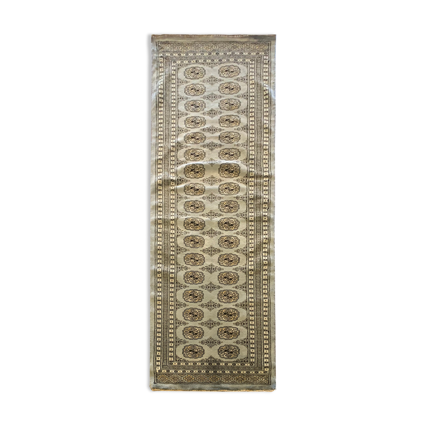 New grey bokhara runner rug - 78x234cm