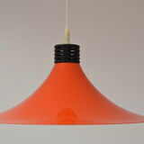 Mid-century Orange Lacquered Metal Pendant,circa 1980's.