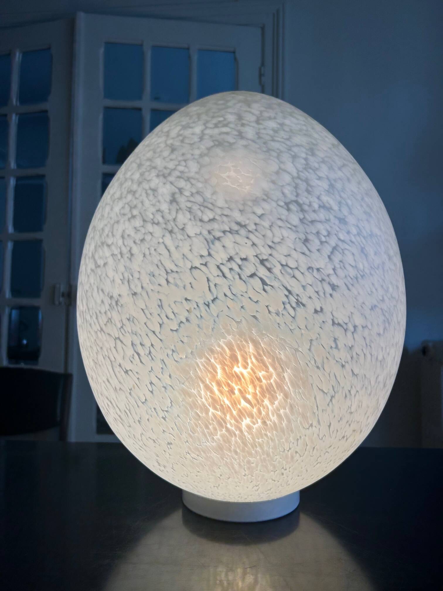 Grande lampe oeuf en verre murano 1970