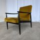 Vintage Yellow Fabric Armchair: Mid-Century Modern Lounge Chair