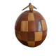 Seau à glaçons vintage  en noix de coco marquetée