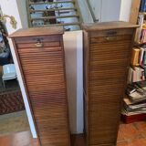 Pair of oak curtain file cabinets